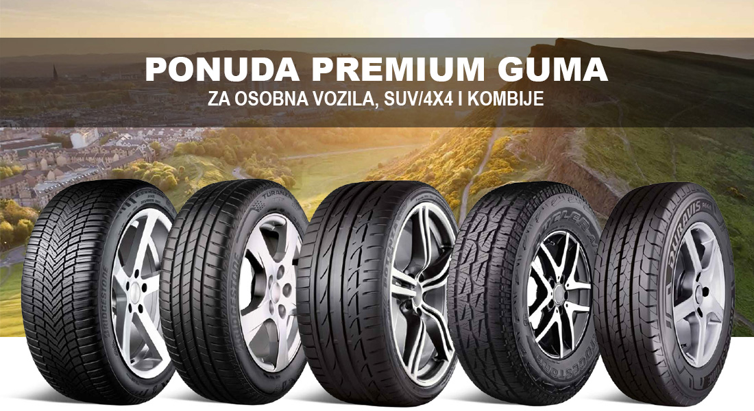Ponuda premium guma za osobna vozila, SUV/4x4 i kombije